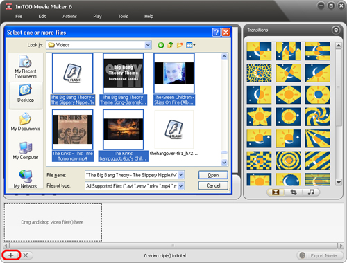 ImTOO Movie Maker - Add files
