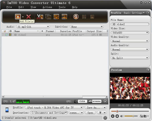 ImTOO Video Converter Ultimate - Add, Set