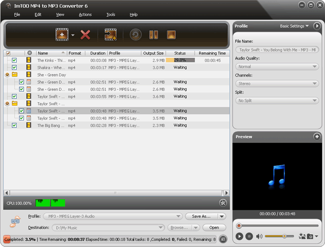 ImTOO MP4 to MP3 Converter