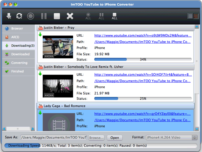 ImTOO YouTube to iPhone Converter for Mac